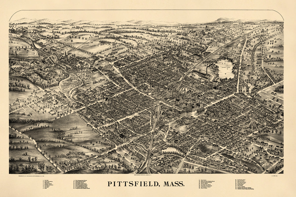 Pittsfield, Massachusetts 1899 by Relic Map Company