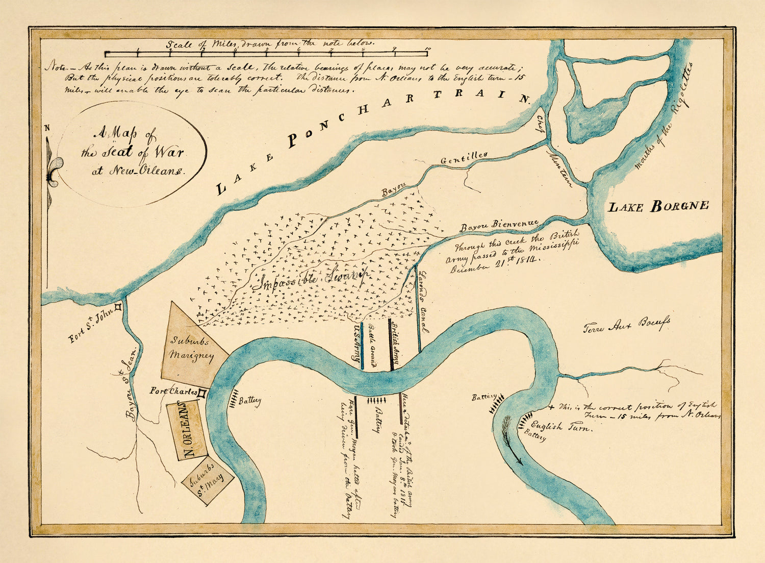 A Map of the Seat of War at New Orleans 1815