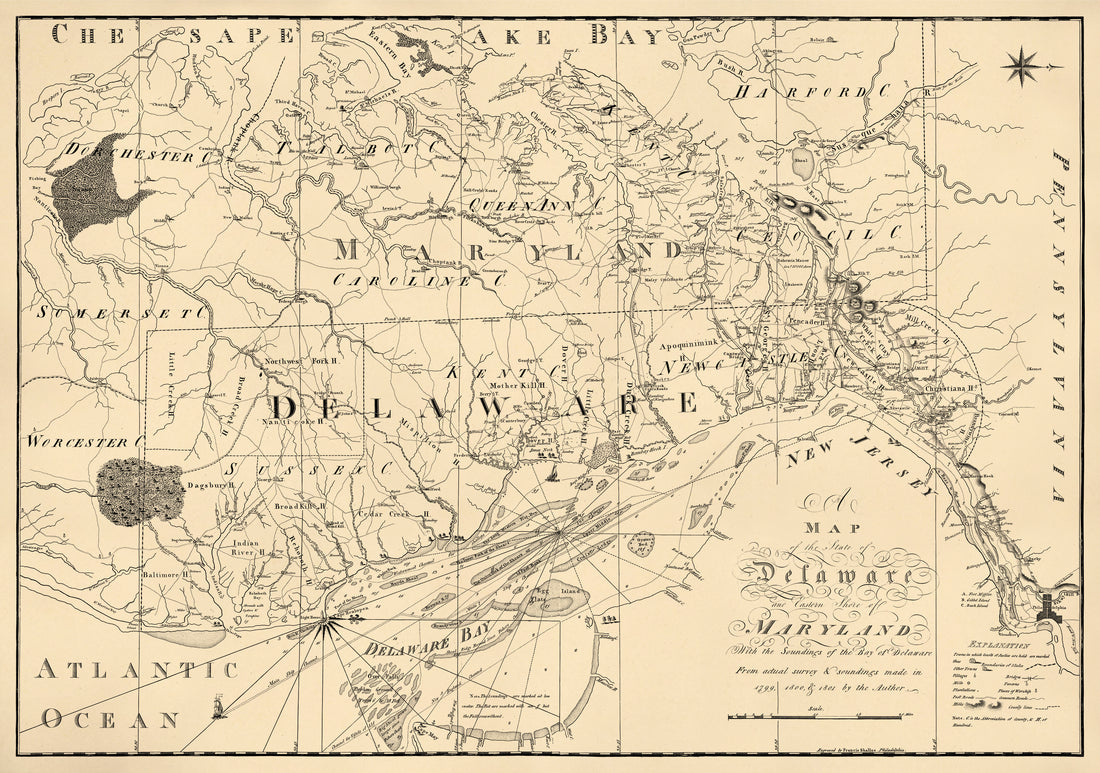 A Map of the State of Delaware and the Eastern Shore of Maryland : With the Soundings of the Bay of Delaware 1801