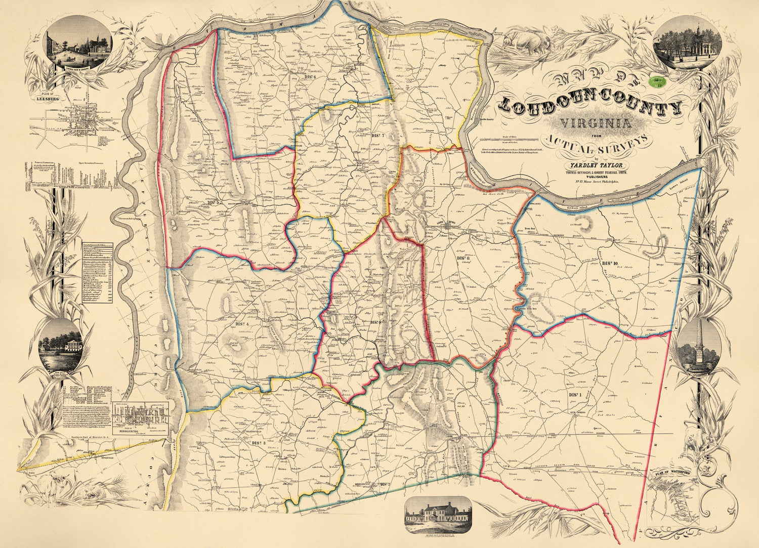 Map of Loudoun County, Virginia in 1854