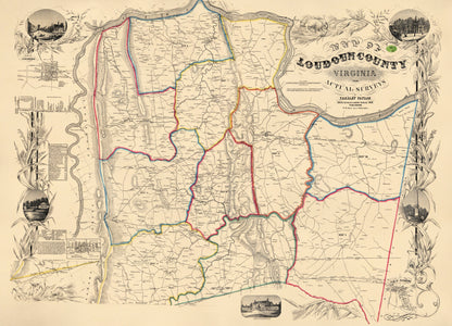 Map of Loudoun County, Virginia in 1854 by Relic Map Company