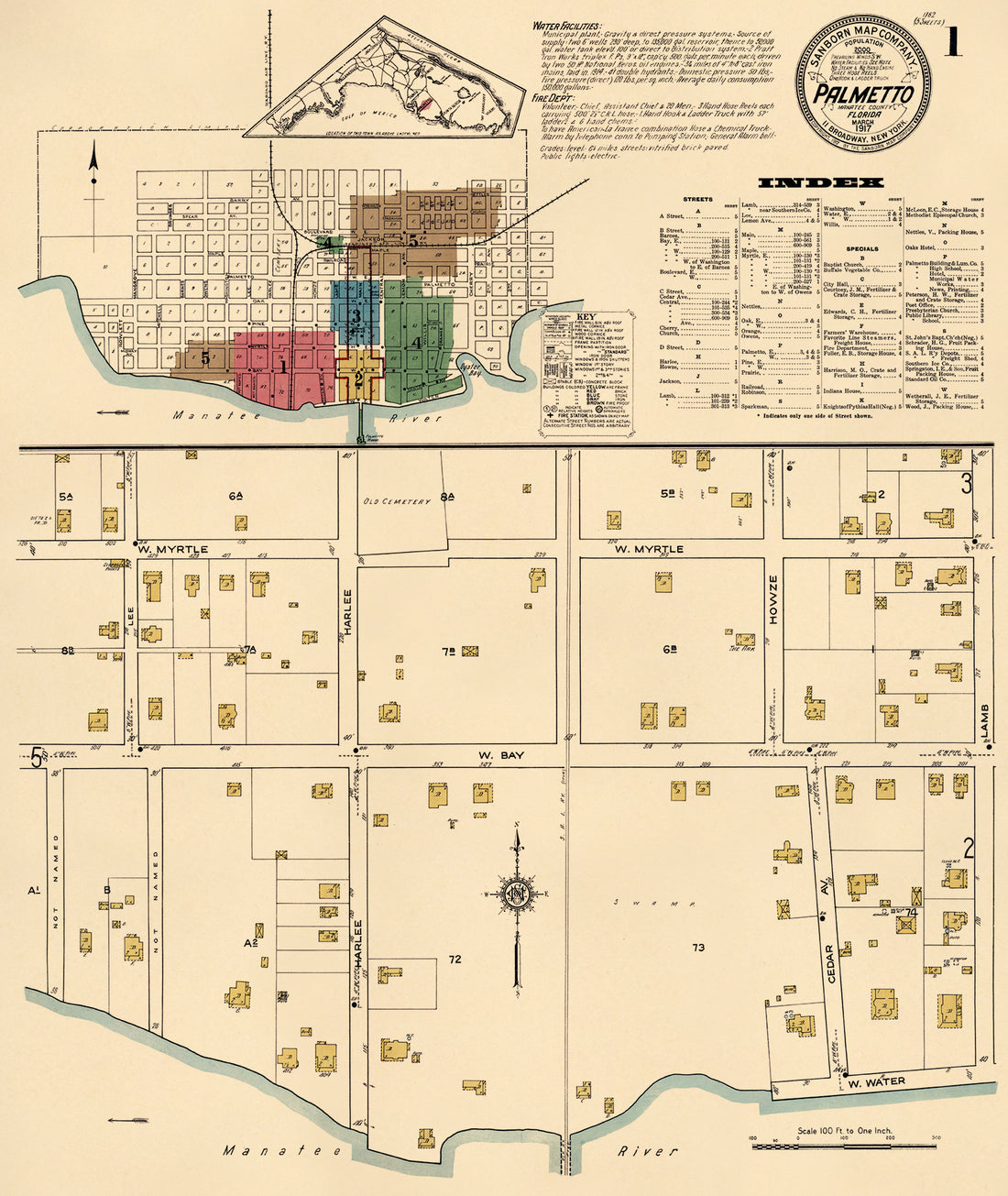 Palmetto, Manatee County, Florida 1917 (Sheet 1 of 5)