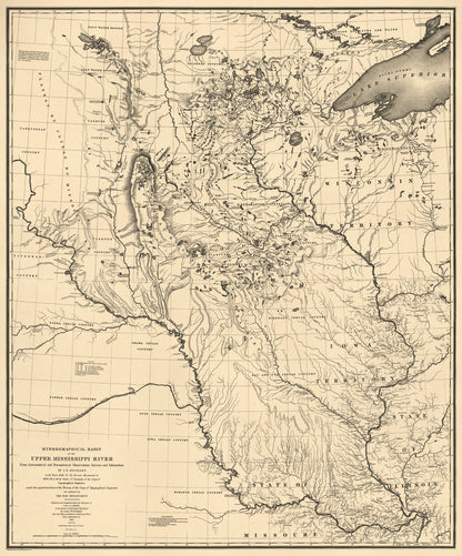 Hydrographical Basin of the Upper Mississippi River from Astronomical and Barometrical Observations, Surveys, and Information 1843