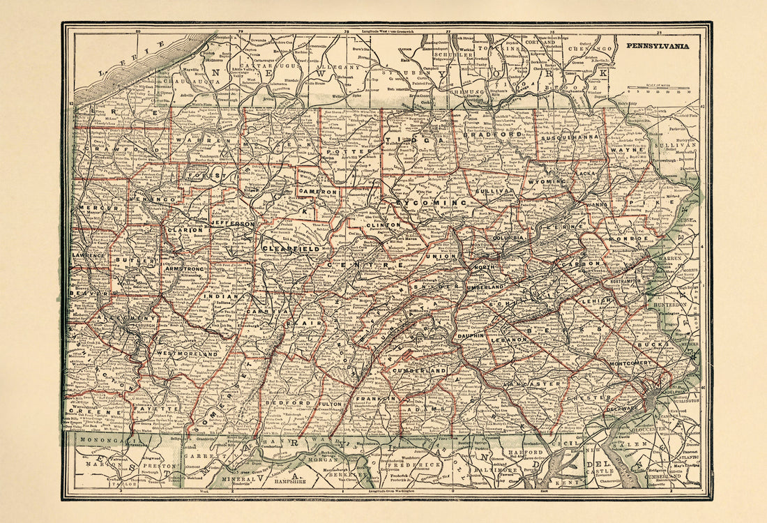 Pennsylvania 1894 by Relic Map Company