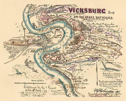 Vicksburg Missp. and the Rebel Batteries 1863