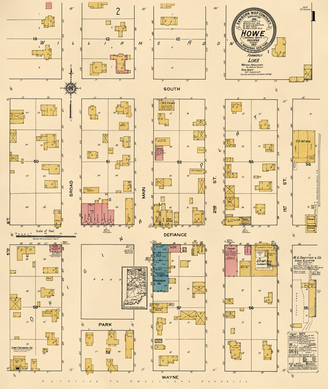 Howe, LaGrange County, Indiana 1917 (Sheet 1 of 2)