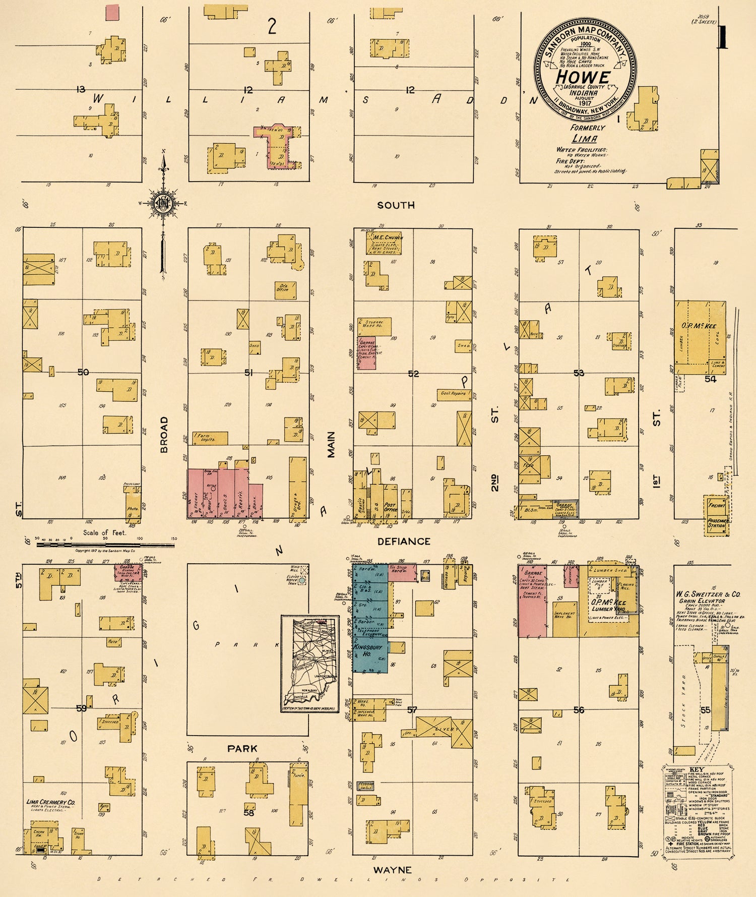 Howe, LaGrange County, Indiana 1917 (Sheet 1 of 2)