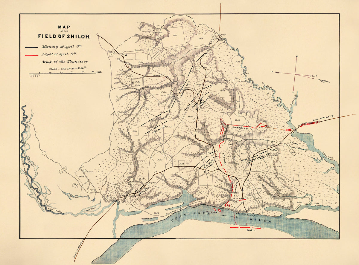Map of the Field of Shiloh. April 6 1862