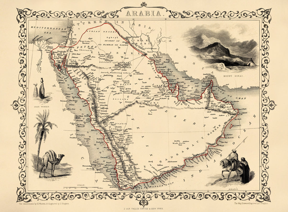 Arabia 1850 by Relic Map Company