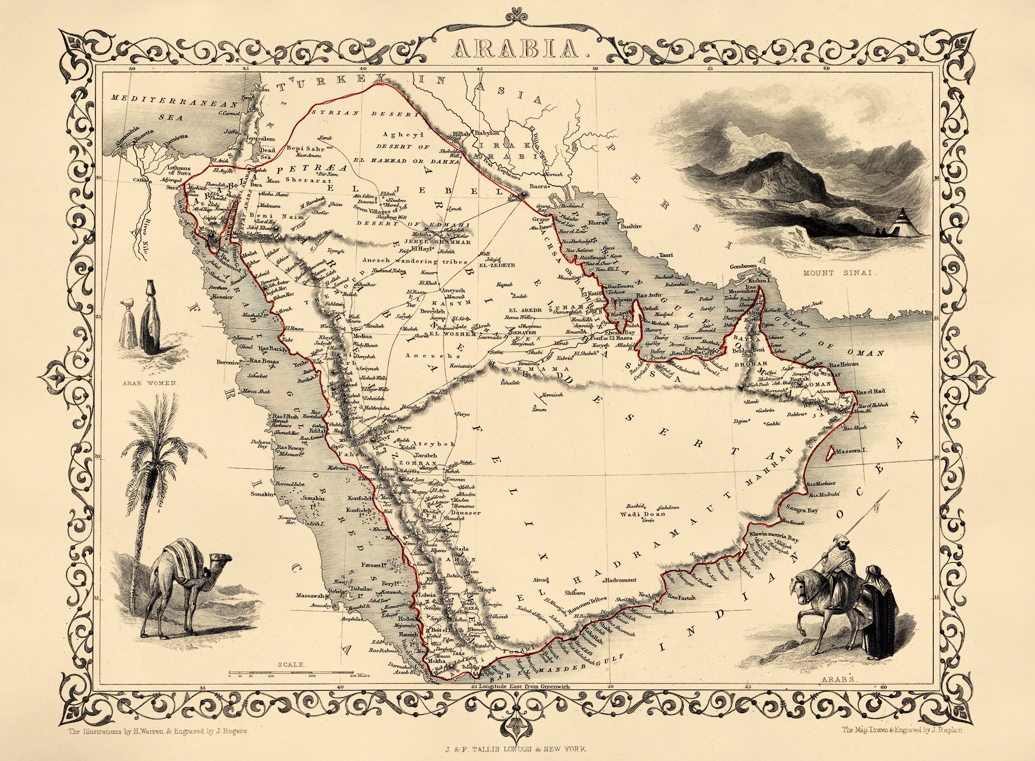 Arabia 1850 by Relic Map Company