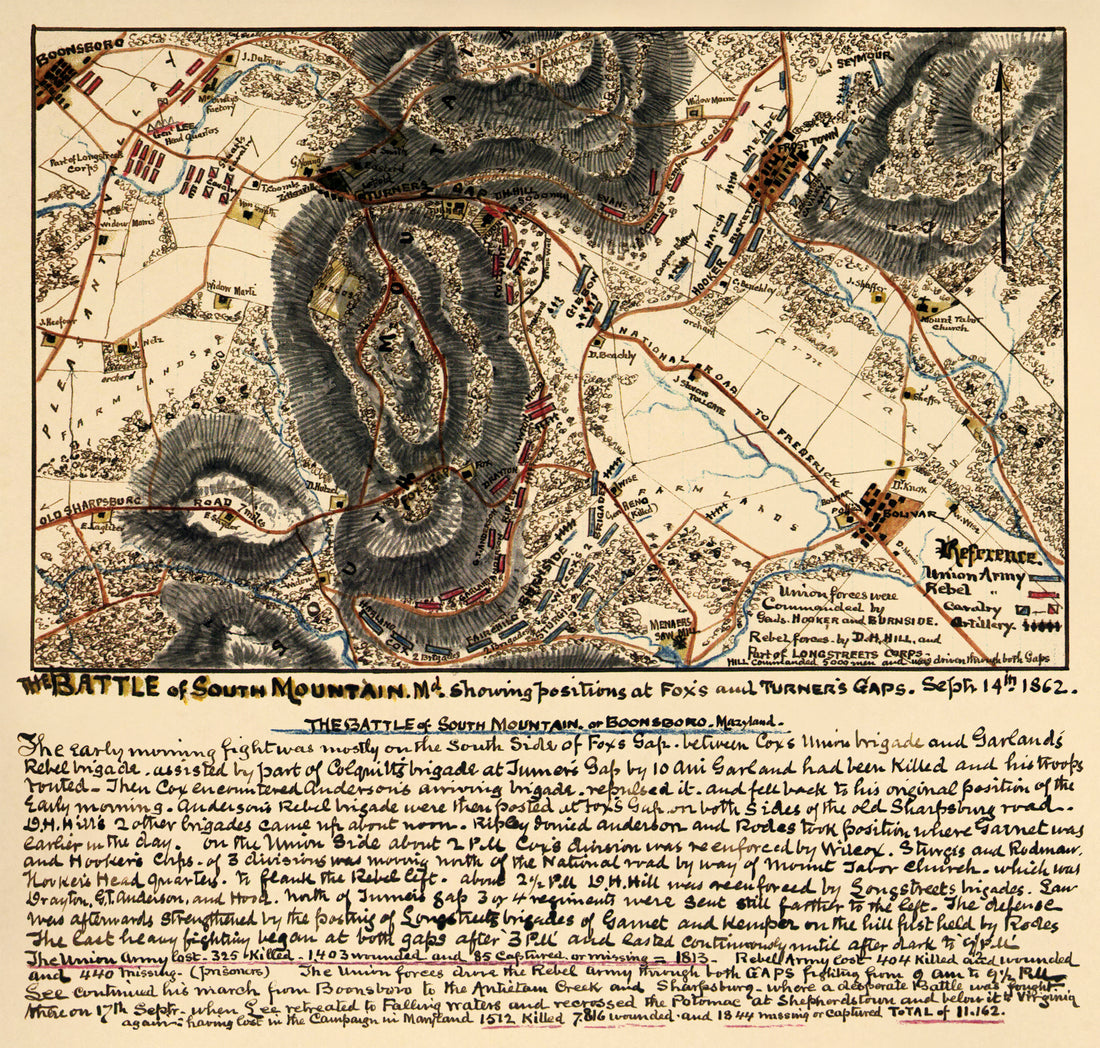 The Battle of South Mountain Md. Showing Positions at Fox&