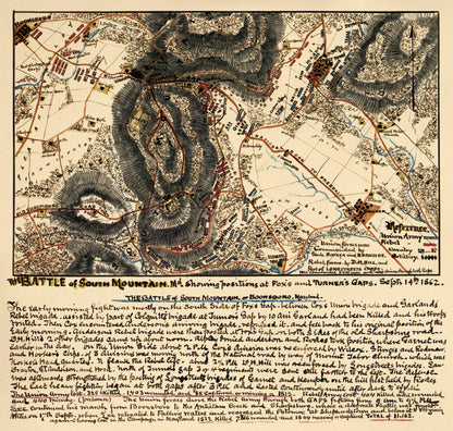 The Battle of South Mountain Md. Showing Positions at Fox&