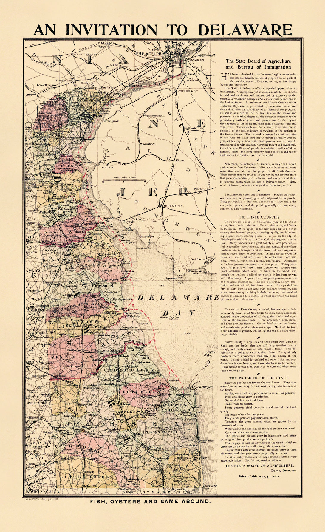 An Invitation to Delaware 1903 by Relic Map Company