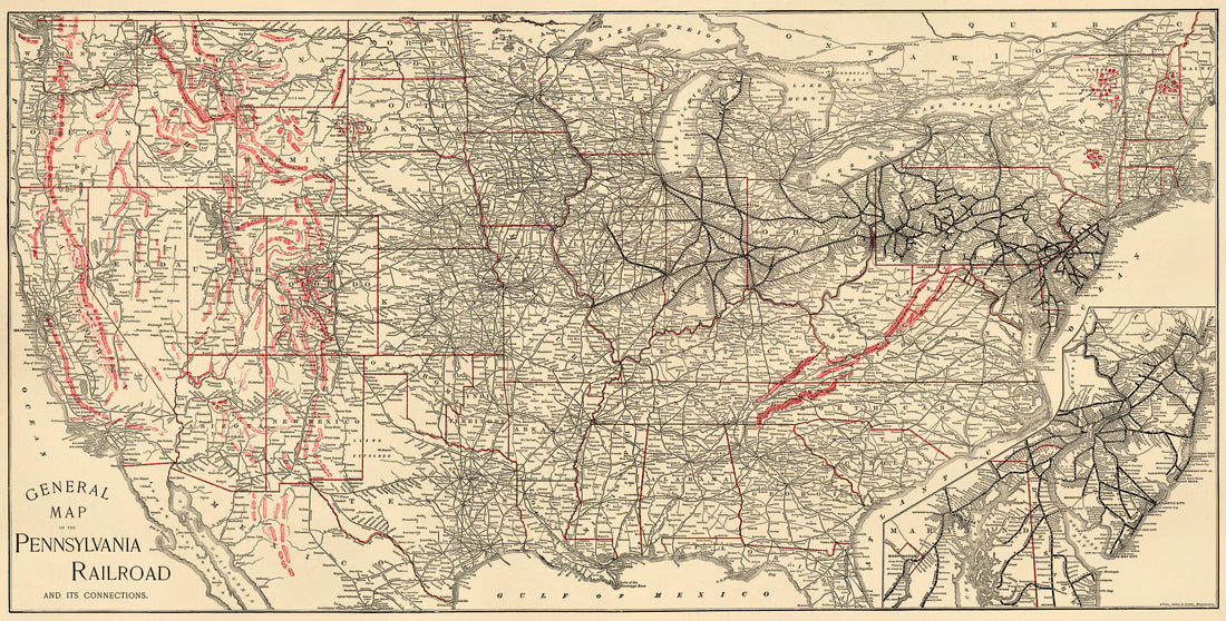General Map of the Pennsylvania Railroad and Its Connections 1893