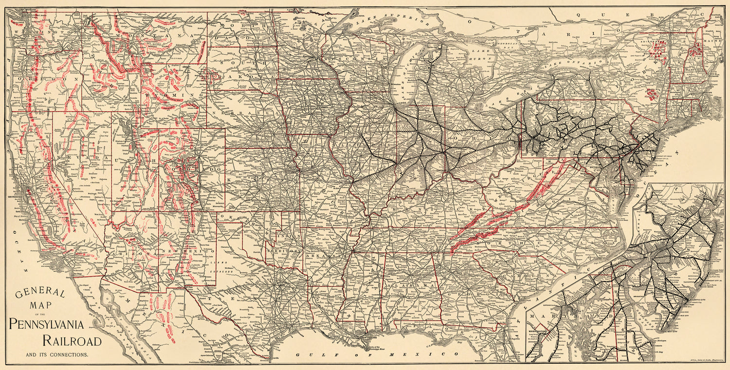 General Map of the Pennsylvania Railroad and Its Connections 1893