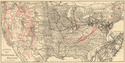 General Map of the Pennsylvania Railroad and Its Connections 1893