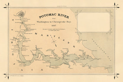 Potomac River from Washington to Chesapeake Bay 1887
