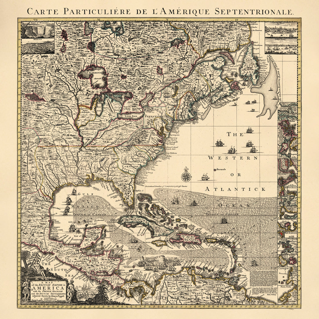 A Map of the British Empire In America With the French, Spanish and the Dutch Settlements Adjacent Thereto (Carte Particulière De L&