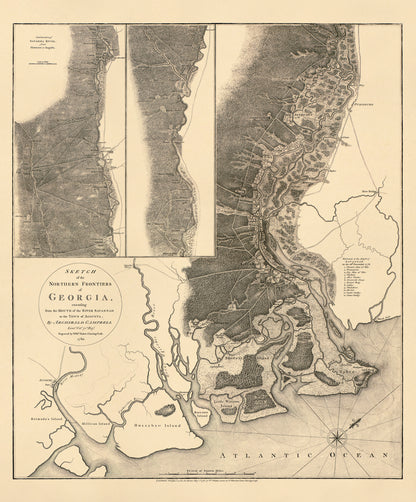 Sketch of the Northern Frontiers of Georgia, Extending from the Mouth of the River Savannah to the Town of Augusta 1780