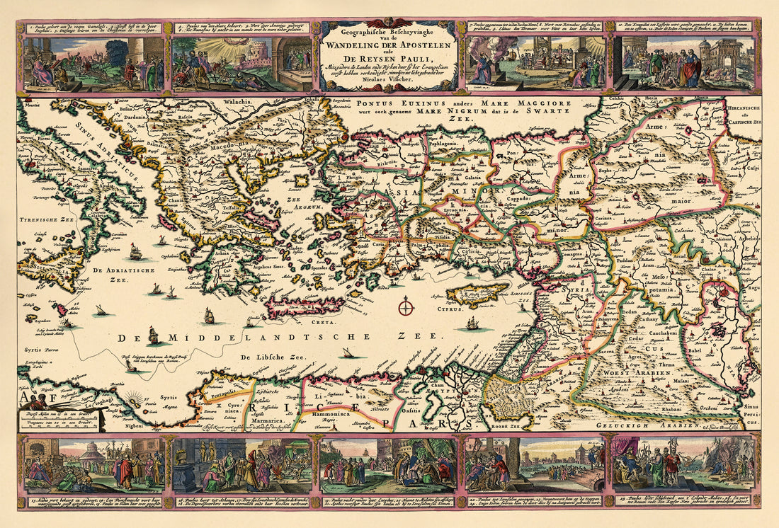 Geographic Description of the Travels of the Apostles and the Journeys of Paul, Together With the Countries and Empires Where They First Preached the Gospel. (Geographische Beschryvinghe Van De Wandeling Der Apostelen Ende De Reysen Pauli, Mitsgaders ...