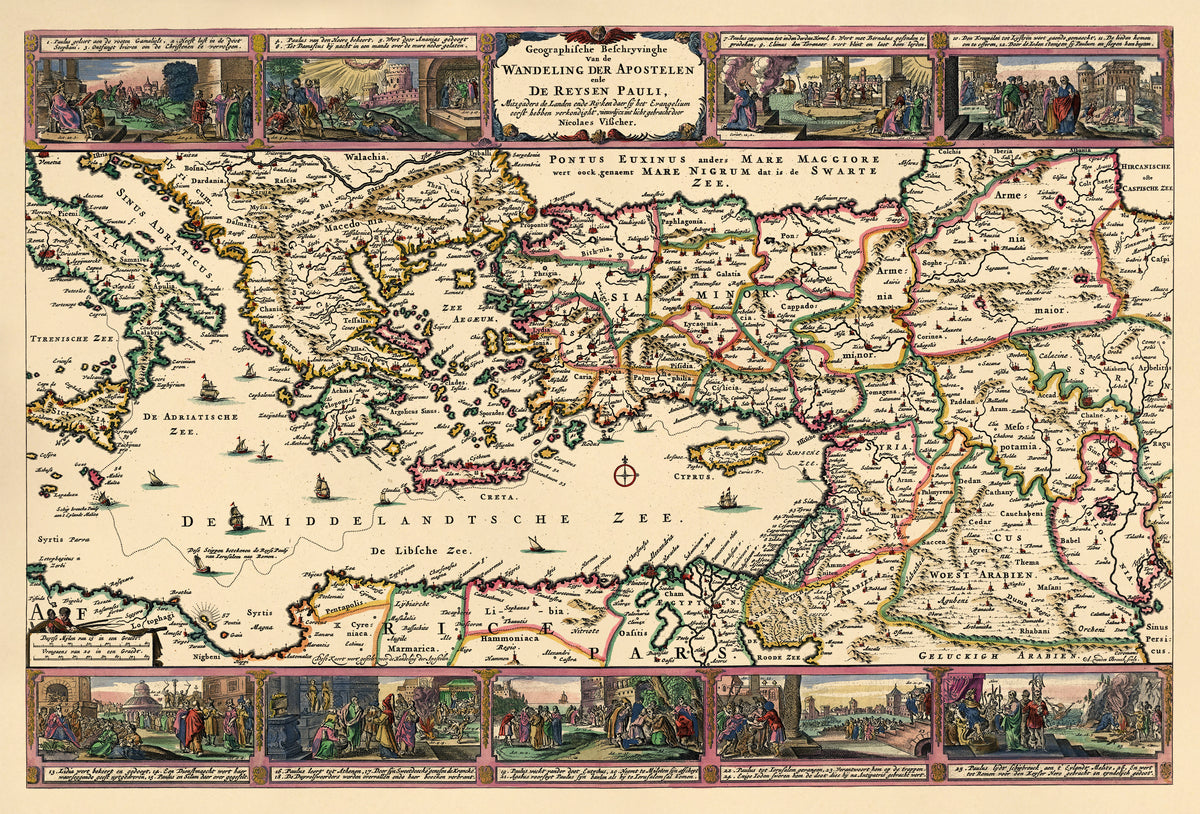 Geographic Description of the Travels of the Apostles and the Journeys of Paul, Together With the Countries and Empires Where They First Preached the Gospel. (Geographische Beschryvinghe Van De Wandeling Der Apostelen Ende De Reysen Pauli, Mitsgaders ...