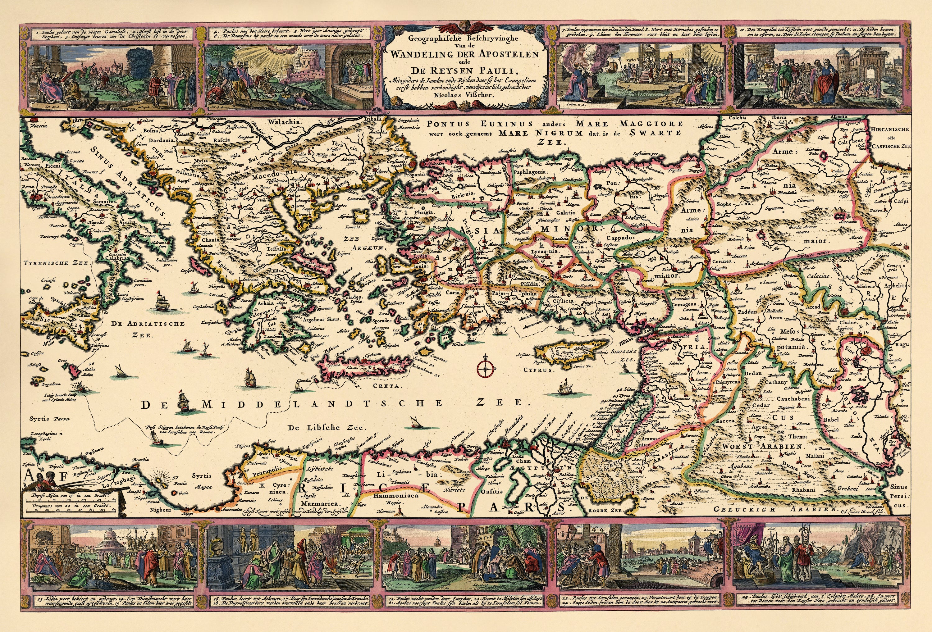 Geographic Description of the Travels of the Apostles and the Journeys of Paul, Together With the Countries and Empires Where They First Preached the Gospel. (Geographische Beschryvinghe Van De Wandeling Der Apostelen Ende De Reysen Pauli, Mitsgaders ...