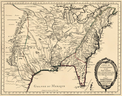 Carte De La Louisiane Et Des Pays Voisins 1762