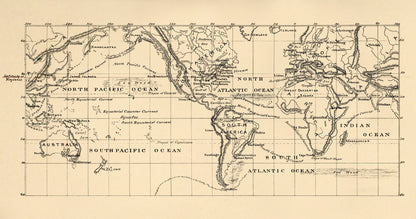 Map of the World On the Mercator Projection 1875 by Relic Map Company
