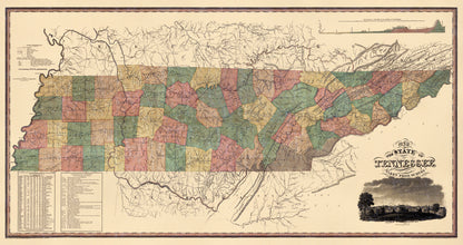 A Map of the State of Tennessee Taken From Survey in 1832