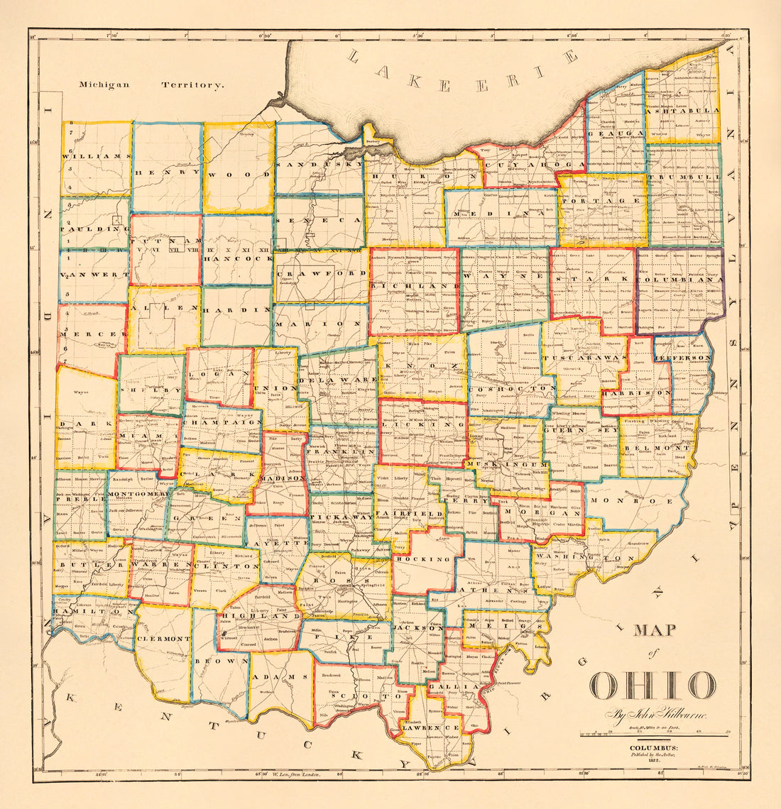 Map of Ohio 1822