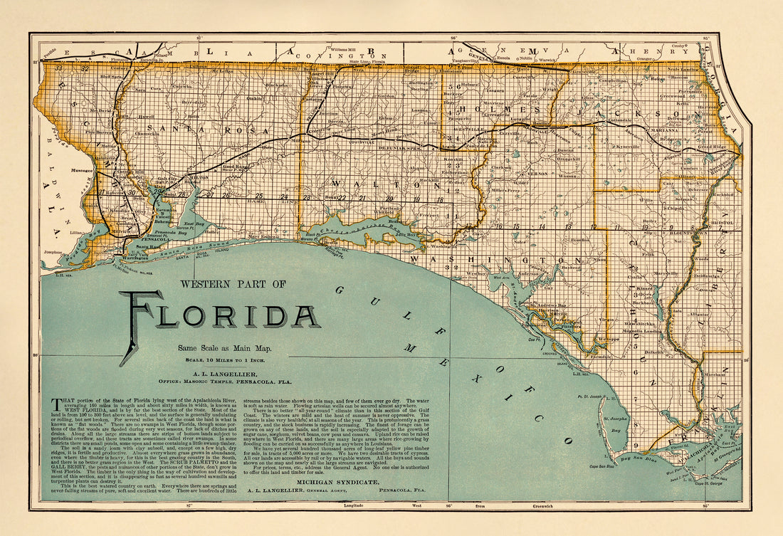 Western Part of Florida 1890