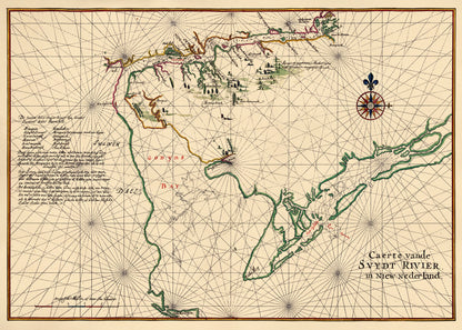 Caert Vande Svydt Rivier In Niew Nederland 1639
