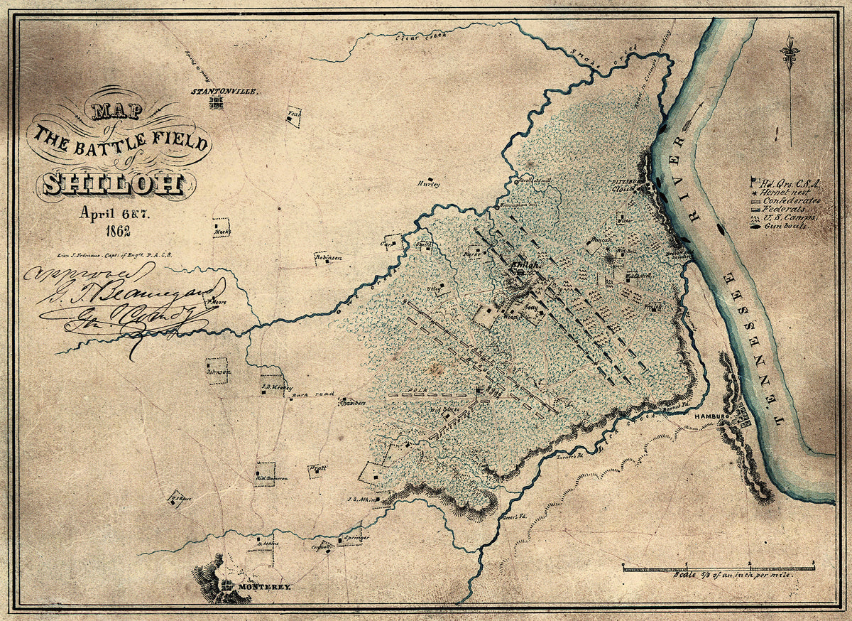 Map of the Battle Field of Shiloh, April 6 &amp; 7, 1862