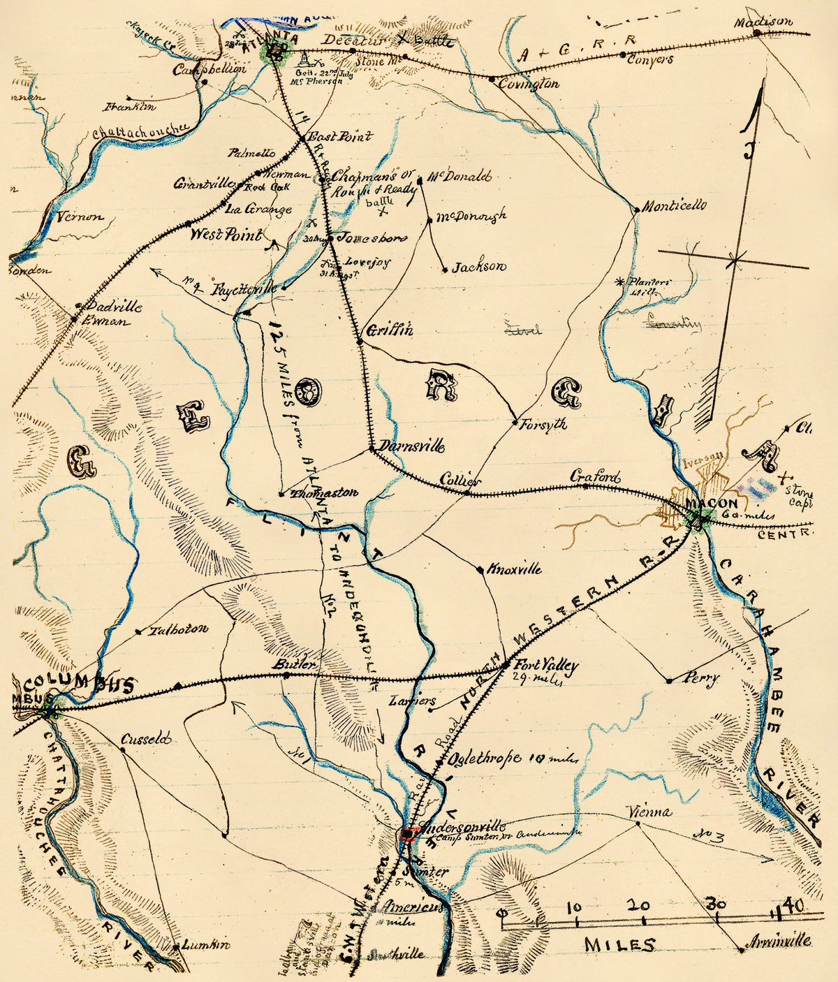 Georgia 1861 by Relic Map Company