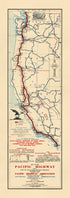 Map of the Pacific Highway. (Map of the Pacific Highway: Showing Every Town, Village and Hamlet Throughout Its Entire Length) 1915 by Relic Map Company