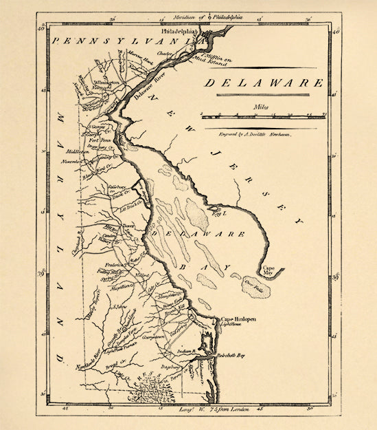 Delaware 1801 by Relic Map Company