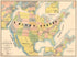 Historical Map of the United States Indicating Battlefields, Names of Commanders, Number of Troops Engaged, Number of Killed and Captured During French and Indian and Revolutionary Wars, Mexican War, and the Late Civil War 1890 by Relic Map Company