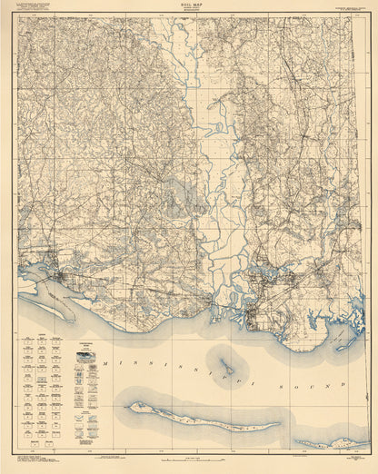 Soil Map Jackson County, Mississippi (Jackson County, Mississippi Soil Map, Soil Map Jackson Co. Miss) 1927