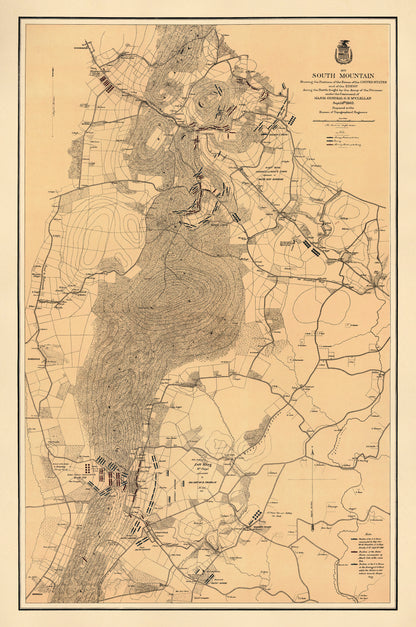 South Mountain Showing the Positions of the Forces of the United States and the Enemy During the Battle Fought by the Army of the Potomac Under the Command of Major General G. B. McClellan, Sept. 14th 1862 1872