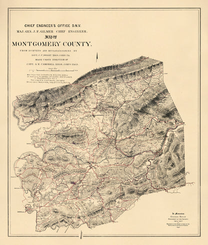 Map of Montgomery County 1864