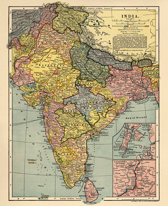 India in 1903 by Relic Map Company