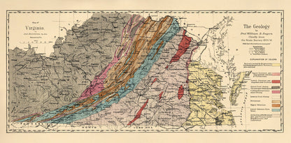 Map of Virginia in 1874 by Relic Map Company
