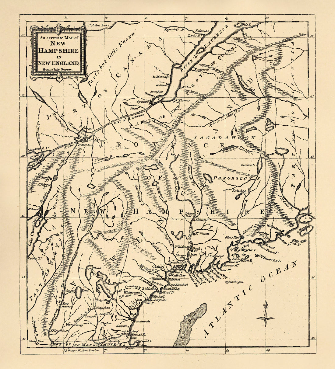An Accurate Map of New Hampshire In New England, from a Late Survey 1781