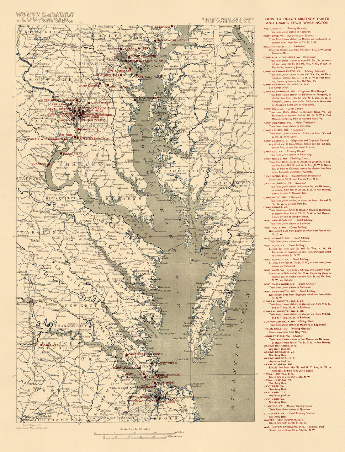 Military Posts and Camps Near Washington, D.C 1926