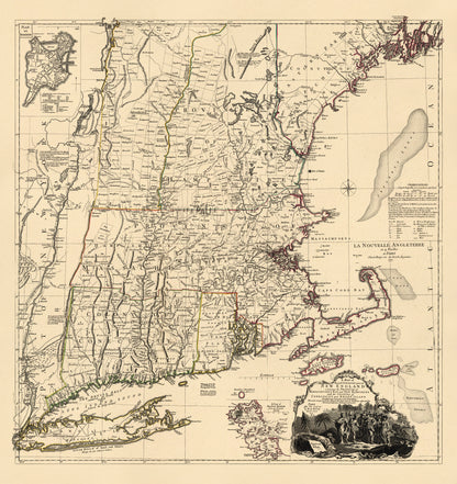 A Map of the Most Inhabited Part of New England, Containing the Provinces of Massachusets Bay and New Hampshire With the Colonies of Conecticut and Rhode Island Divided Into Counties and Townships, the Whole Composed From Actual Surveys and Its Situat...