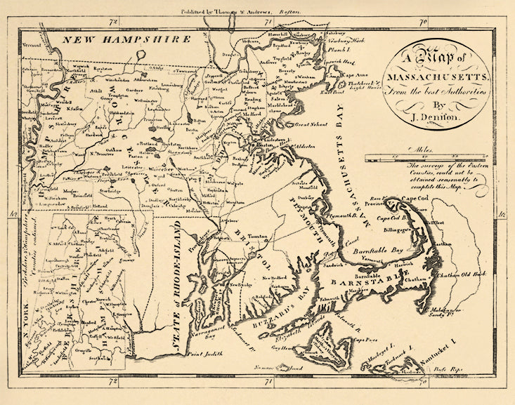 A Map of Massachusetts : from the Best Authorities 1796 by Relic Map Company