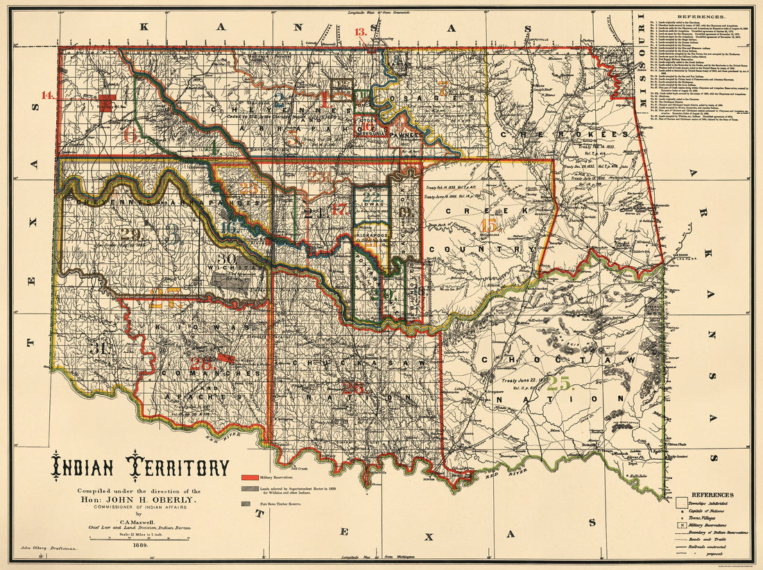 Indian Territory: Compiled Under the Direction of the Hon. John H. Oberly, Commissioner of Indian Affairs, by C.A. Maxwell 1889