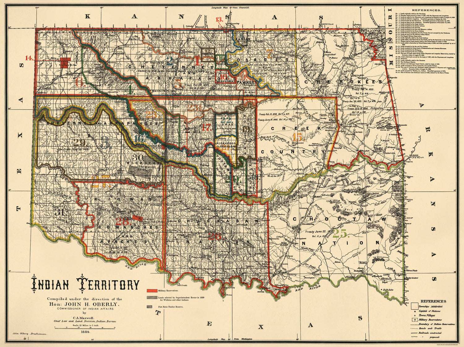 Indian Territory: Compiled Under the Direction of the Hon. John H. Oberly, Commissioner of Indian Affairs, by C.A. Maxwell 1889