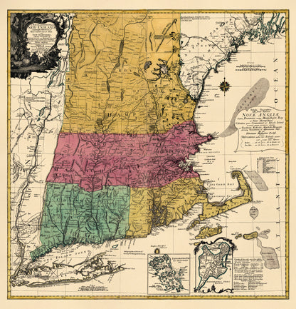 A Map of the Most Inhabited Part of New England, Containing the Provinces of Massachusets Bay and New Hampshire, With the Colonies of Conecticut and Rhode Island, Divided Into Counties and Townships; the Whole Composed from Actual Surveys and Its Situ...