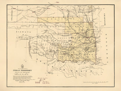 Indian Territory, With Part of the Adjoining State of Kansas 1866